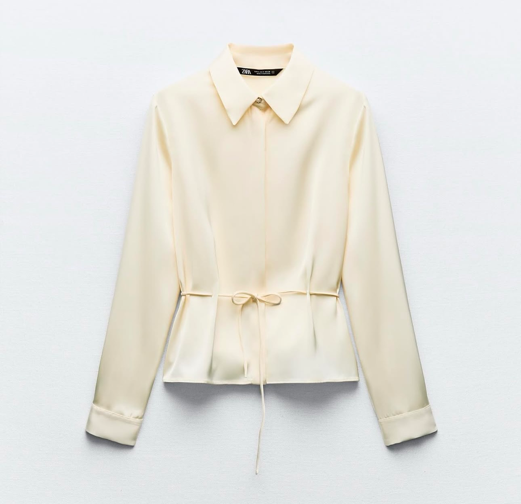 Blusa Satinada Cordon Cintura