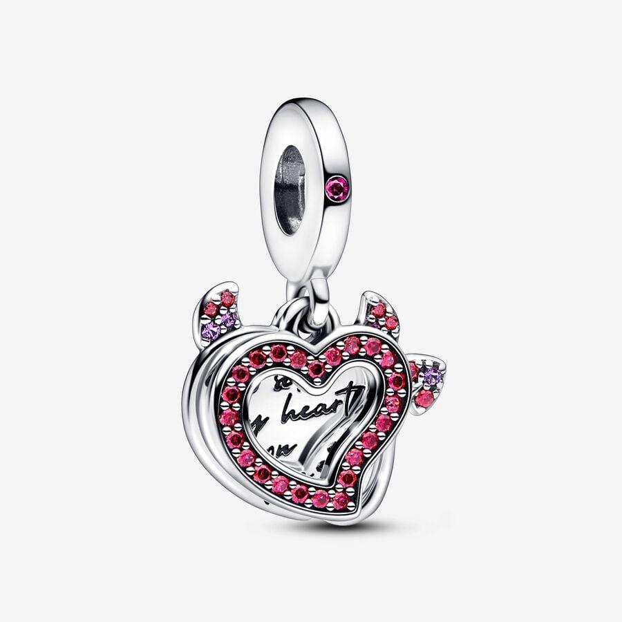 Charm Colgante Doble con Forma de Corazón