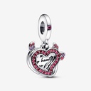 Charm Colgante Doble con Forma de Corazón