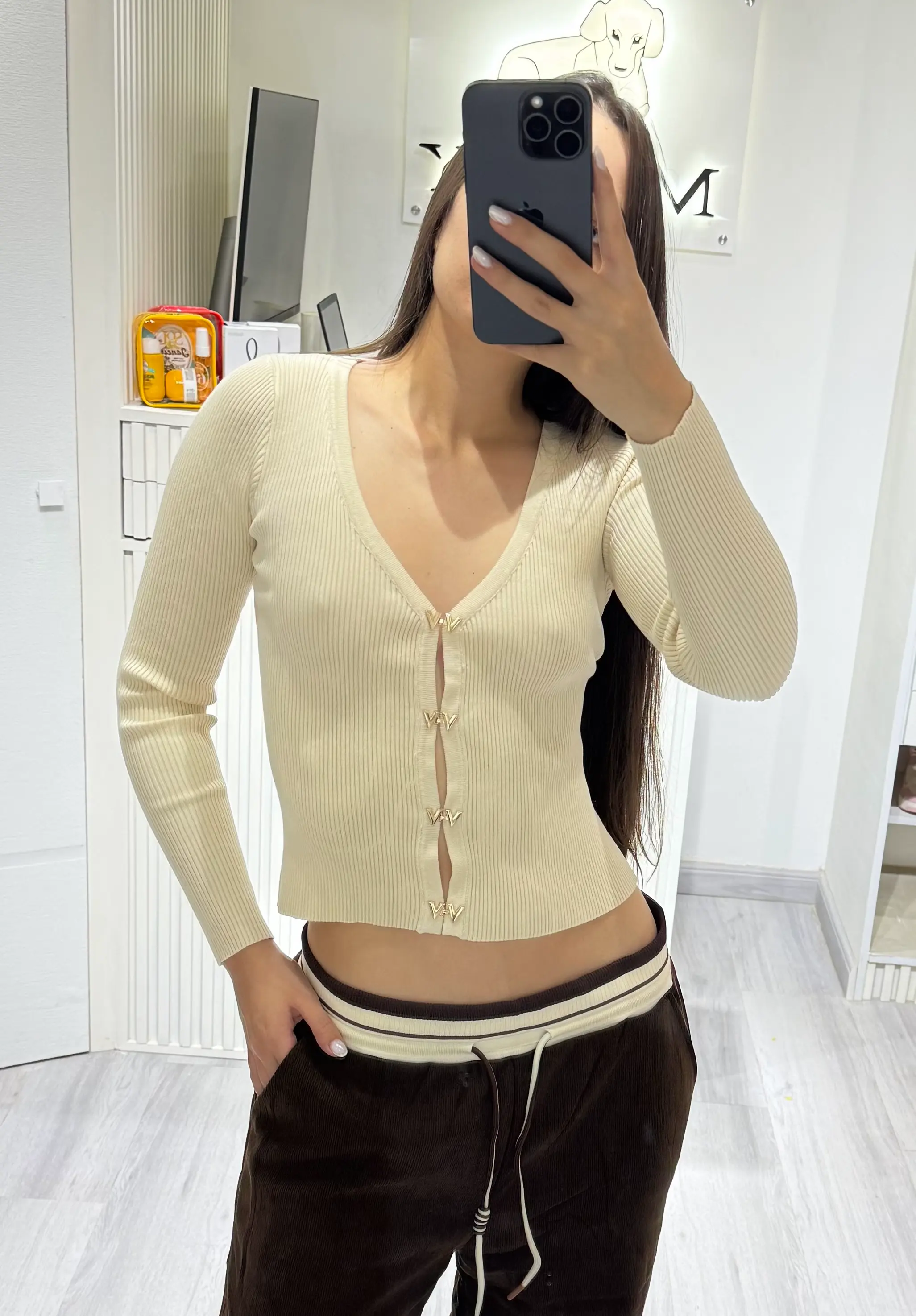 Jersey Escote Delantero Apliques Vinceotto