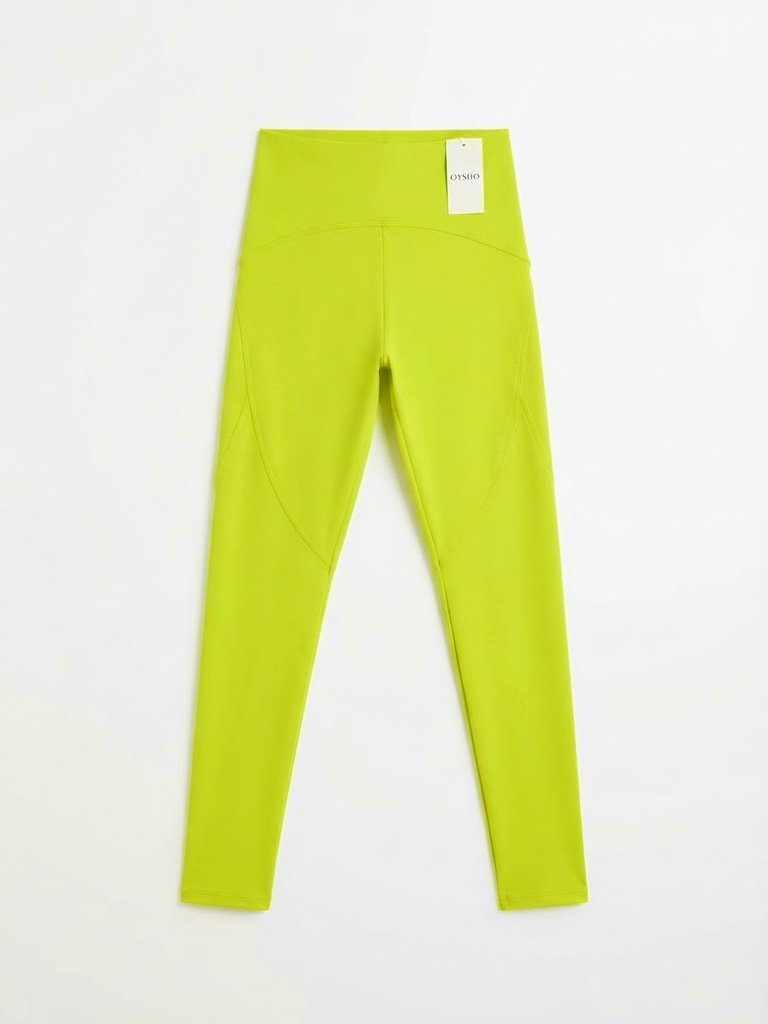 High-Waist Sports Leggings Oysho (Verde Manzana)