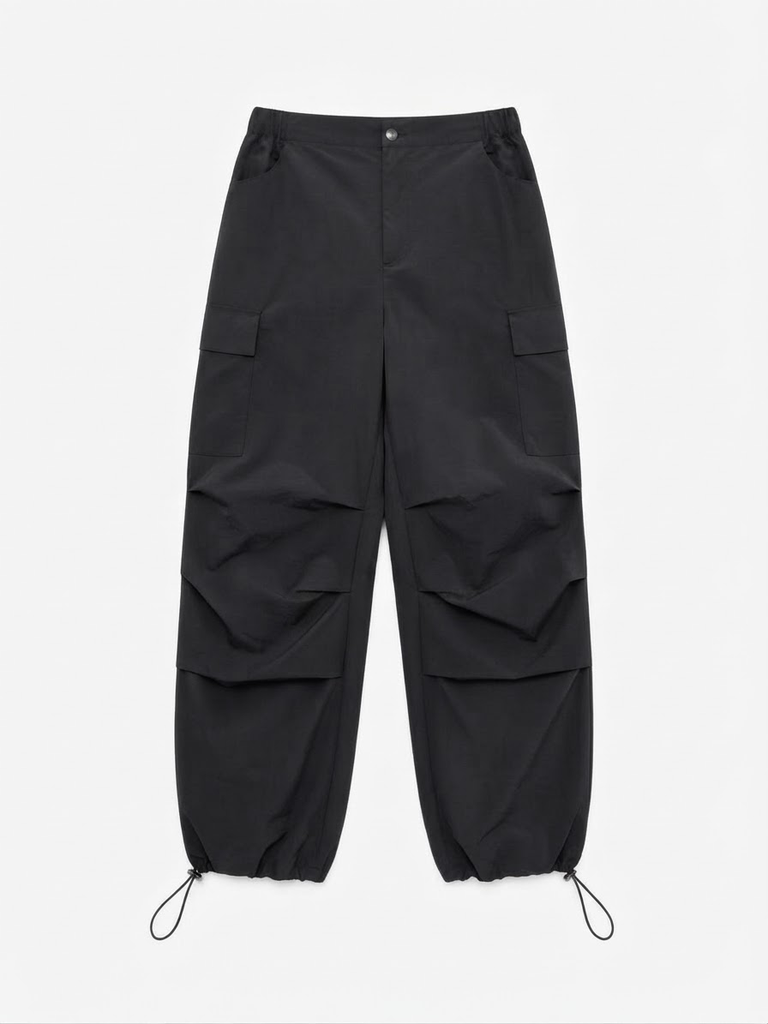 Pleated Detail Utility Cargo Pants
