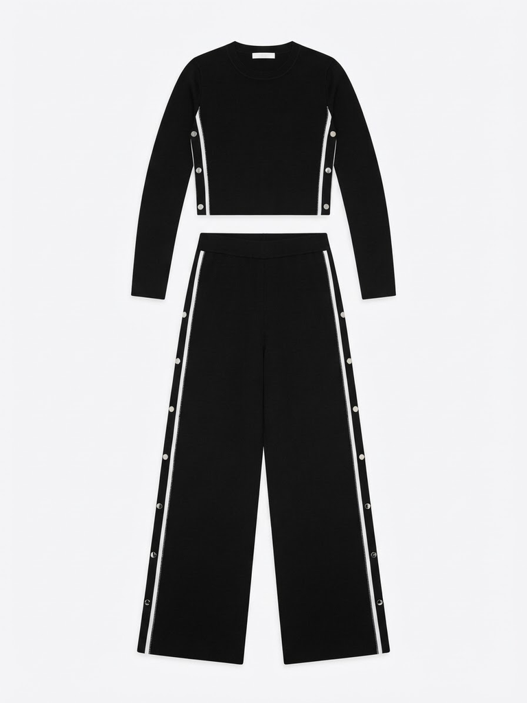 Two-Piece Knit Set with Snap Buttons