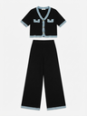 Chic Travel Ribbed Cardigan & Wide-Leg Pants Set