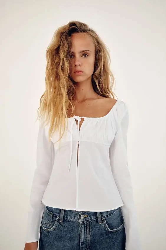 Top Gabardina Escote Cuadrado