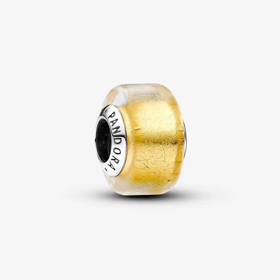 Charm Mini Cristal de Murano Dorado