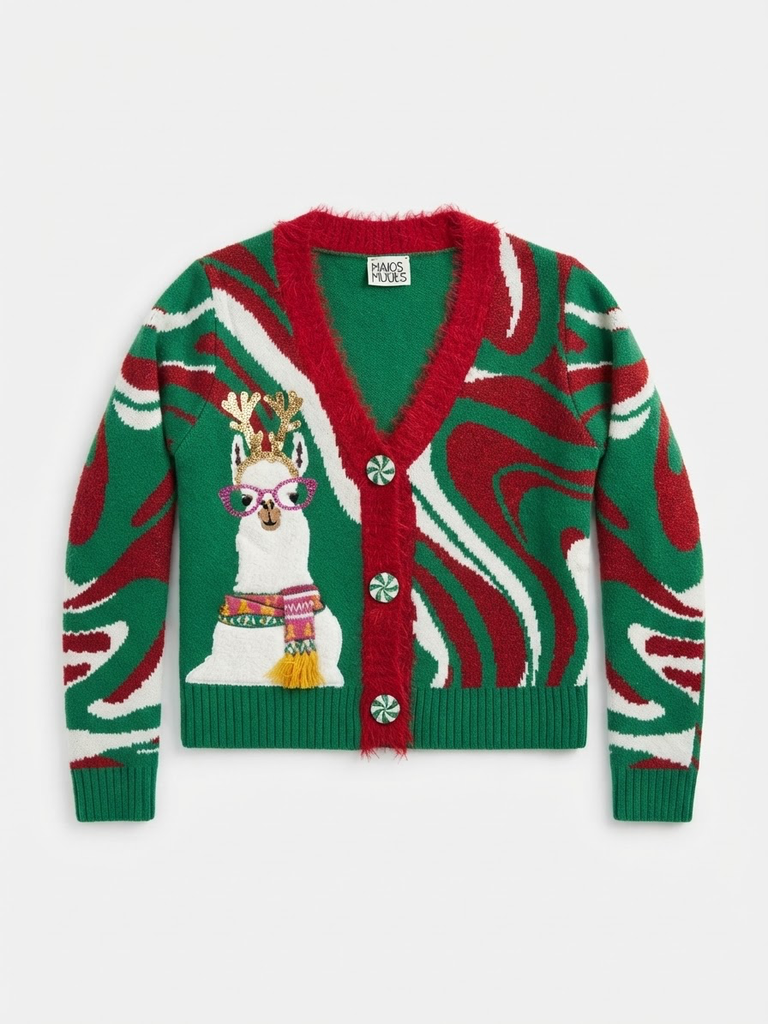 Alpaca Holiday Sequin Cardigan
