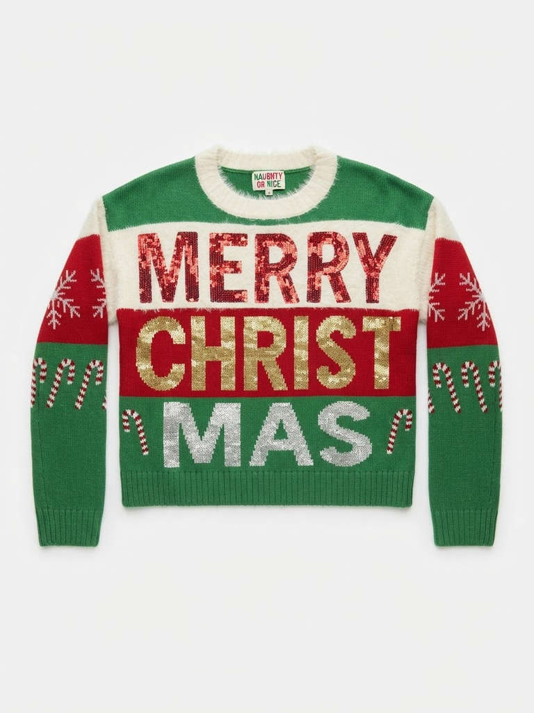 Merry Christmas Sequin Knit
