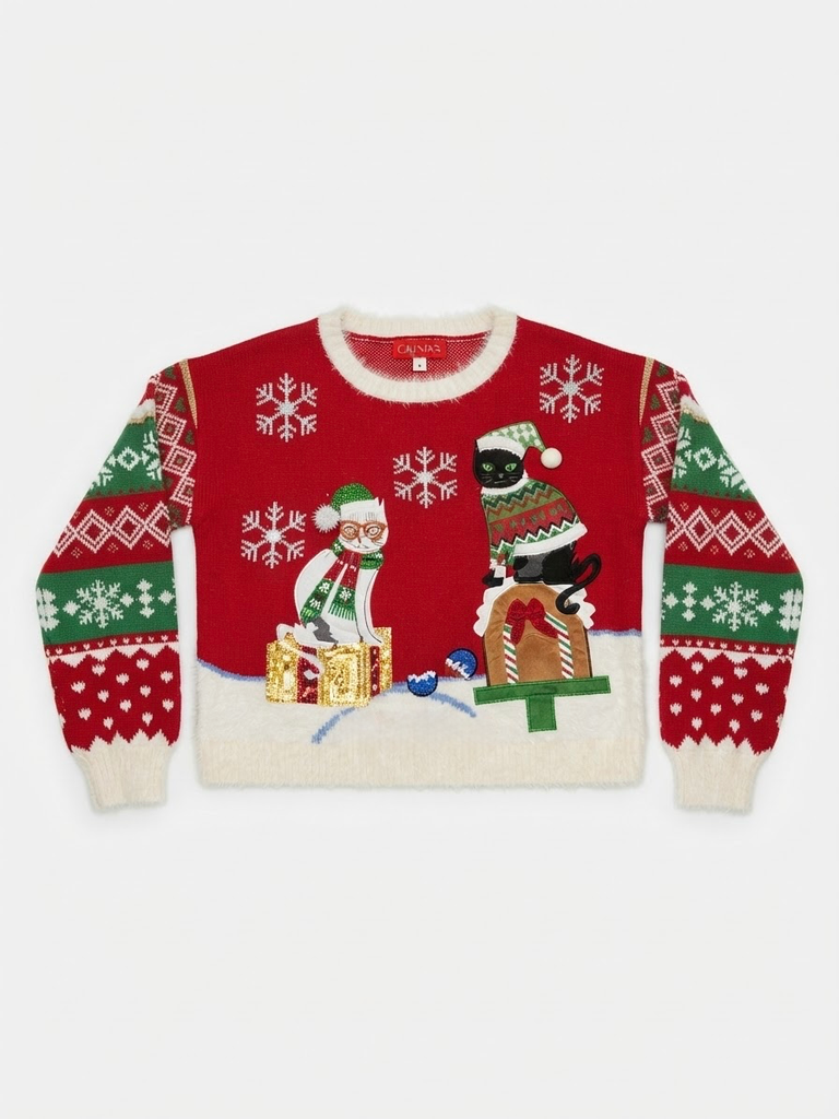 Holiday Cats Knit