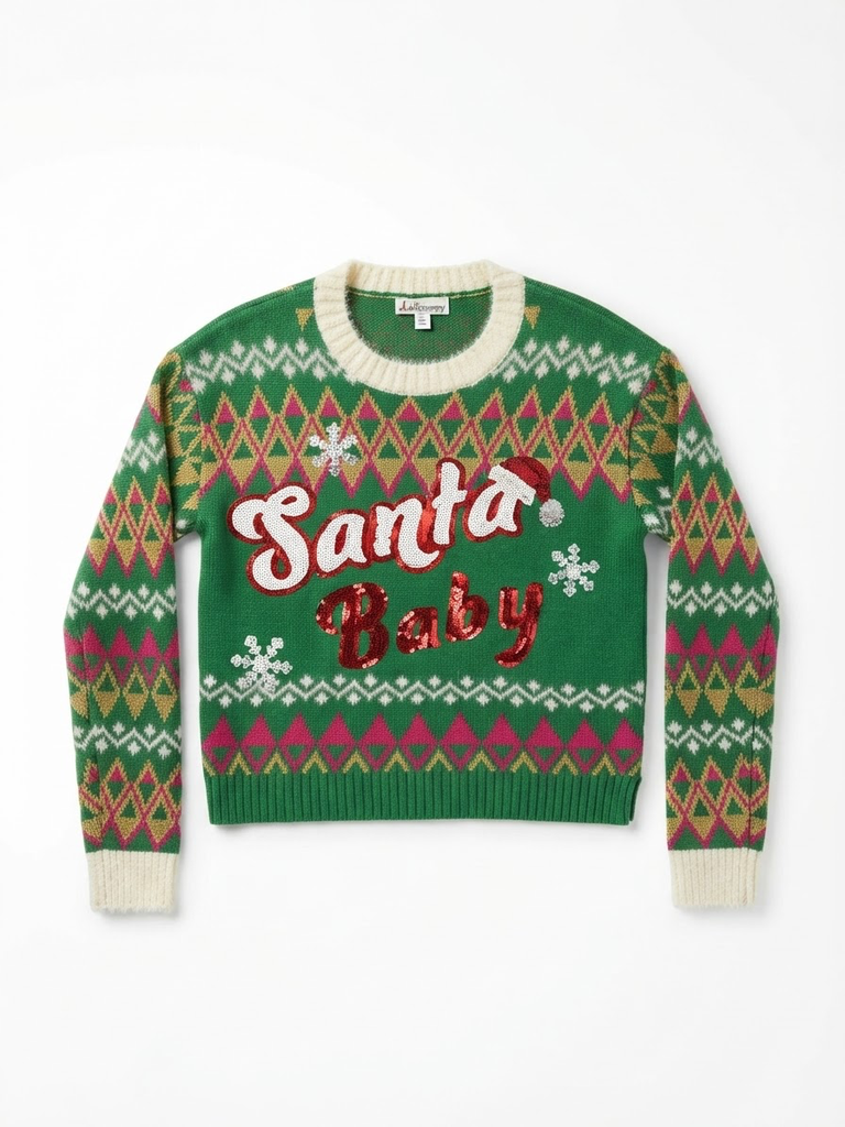 Santa Baby Sequin Knit