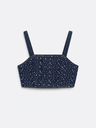 Embellished Denim Crop Top