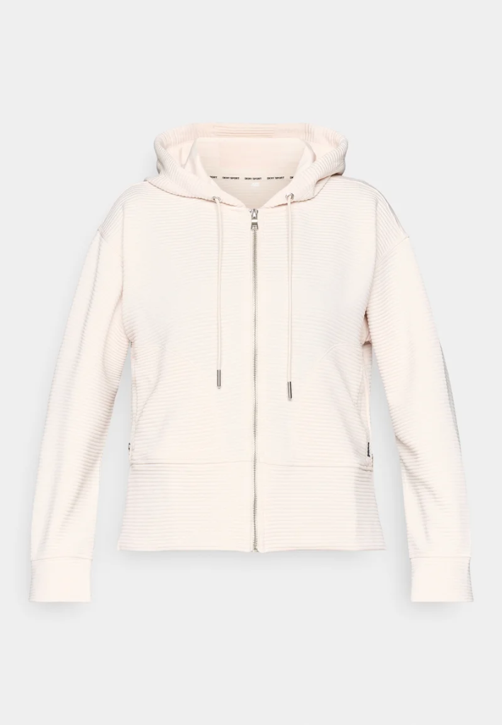 DKNY Ribbed Zip-Up Hoodie