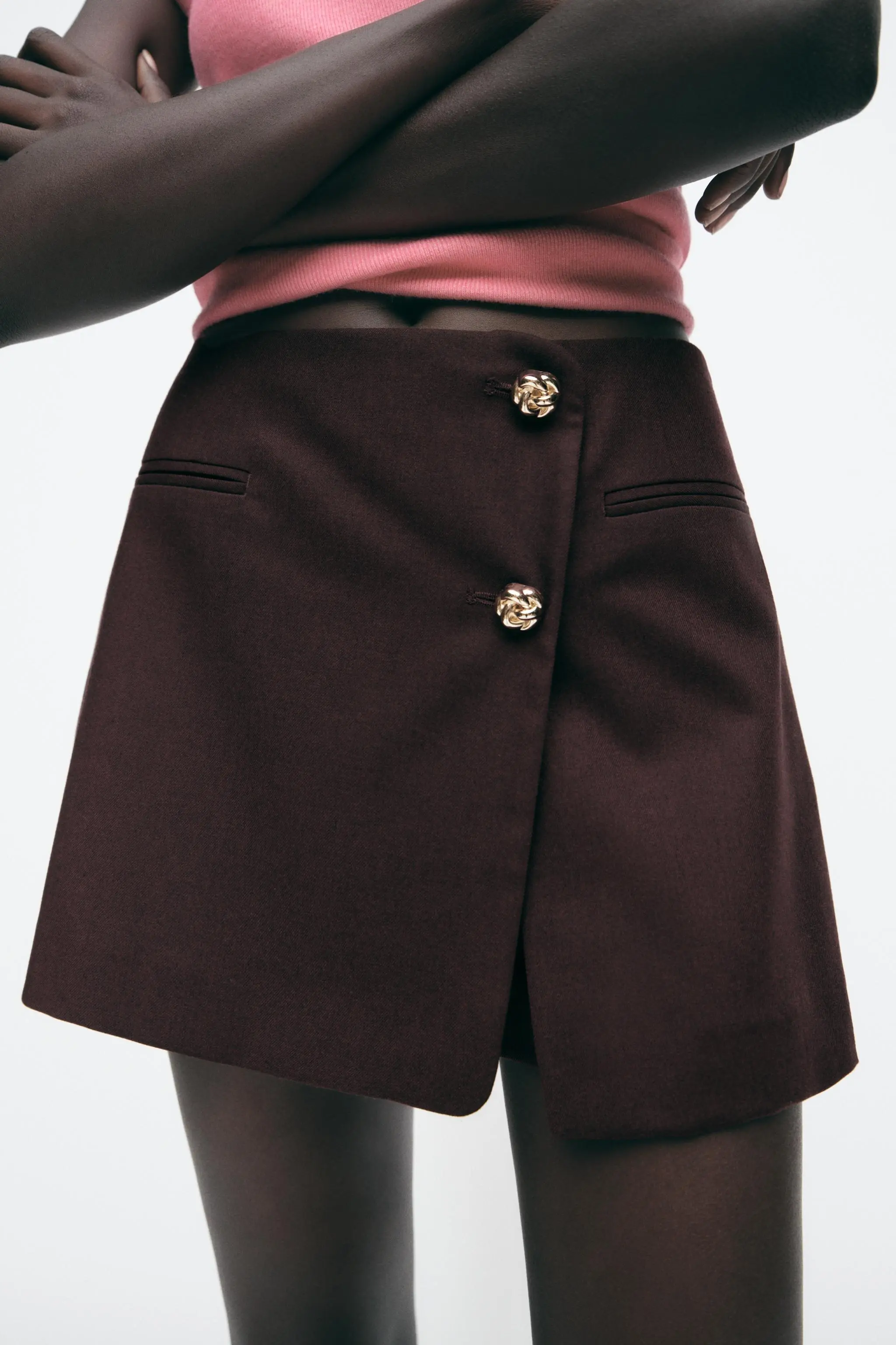 Falda Pantalon Botones Relieve