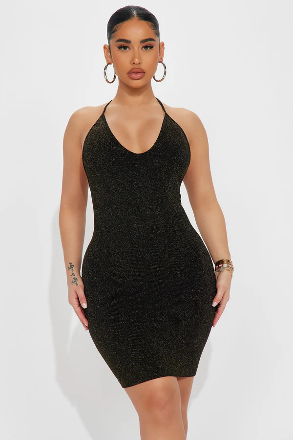 Gina Seamless Lurex Mini Dress Fashion Nova