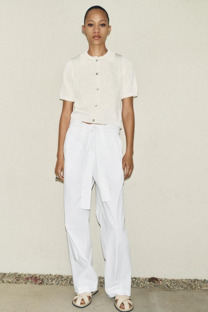 Pantalon Ancho Cinturon Zw Collection