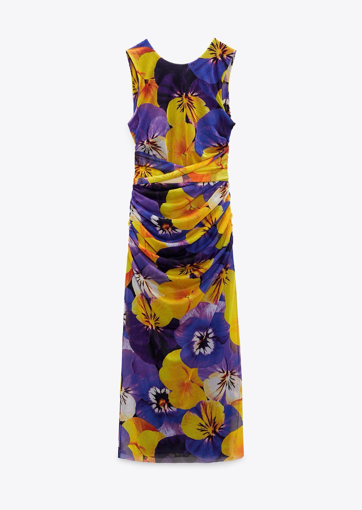 Vestido tul estampado espalda